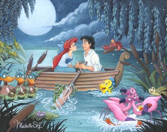 The Little Mermaid Walt Disney Fine Art Michelle St. Laurent Signed Limited Edition of 50 Print on Canvas &quot;Something About Her&quot;