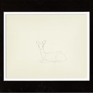 Walt Disney Rough Production Animation Cel Drawing or Study of a Deer 3m