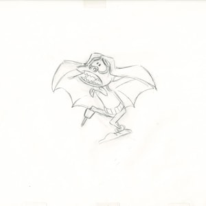 The Great Mouse Detective Fidget the Bat Walt Disney Production Animation Drawing 1986 A139