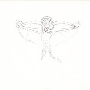 The Great Mouse Detective Fidget the Bat Walt Disney Production Animation Drawing 1986 A81