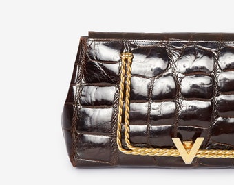 Sassy Sacha! Vintage Alligator Convertible Clutch Handbag by Sacha