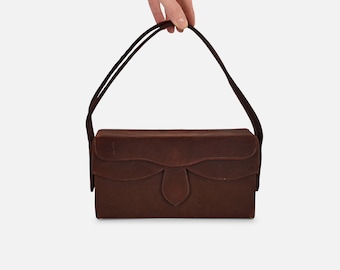 Double Decker!  Vintage Josef Suede Handbag