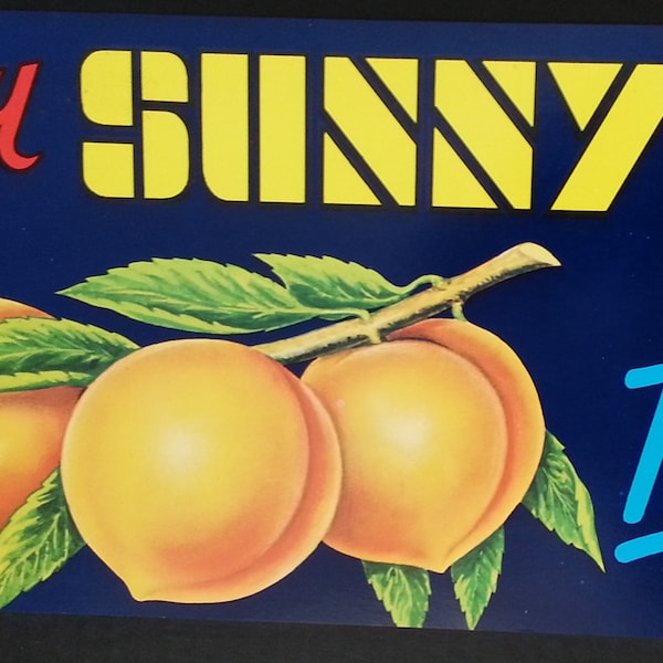 Sunny Slope Peaches ADVERTISING POSTER / SIGN Gaffney, South Carolina  New Old Stock