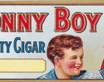 Sonny Boy Outer Cigar Box Label Stone Lithograph by Consolidated Litho. Brooklyn, New York