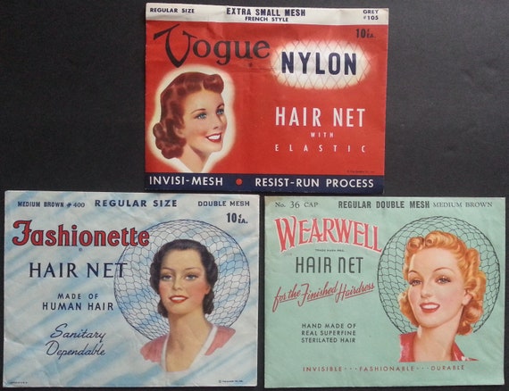 Vintage 1940s Josephine Nylon Carded Hair Nets for Hat Making
