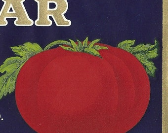Gold Star Brand Tomatoes Original Unused Vintage Crate Label Yakima, Washington