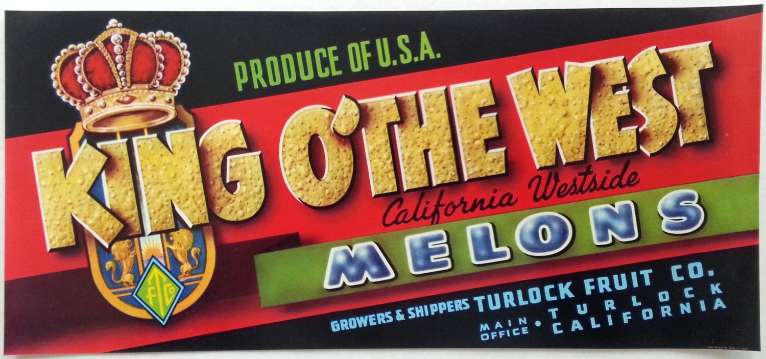 King O' the West Melons Original Unused Vintage 1940's Etsy