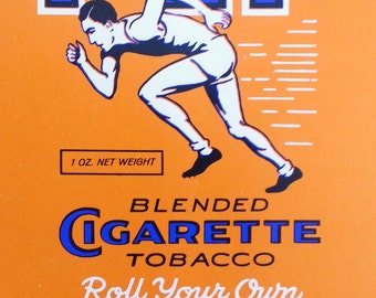 Original Vintage Pep Blended Cigarette Tobacco Package Label Scotten Dillon Co. Detroit  Michigan "Runner"