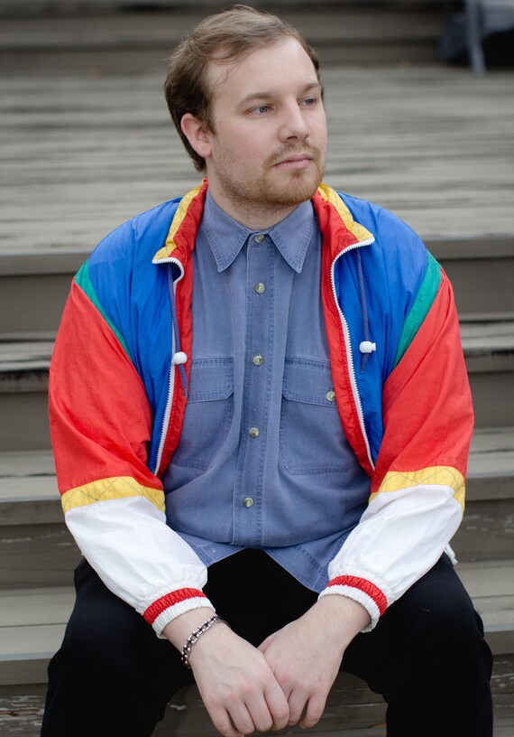 vintage windbreaker outfit