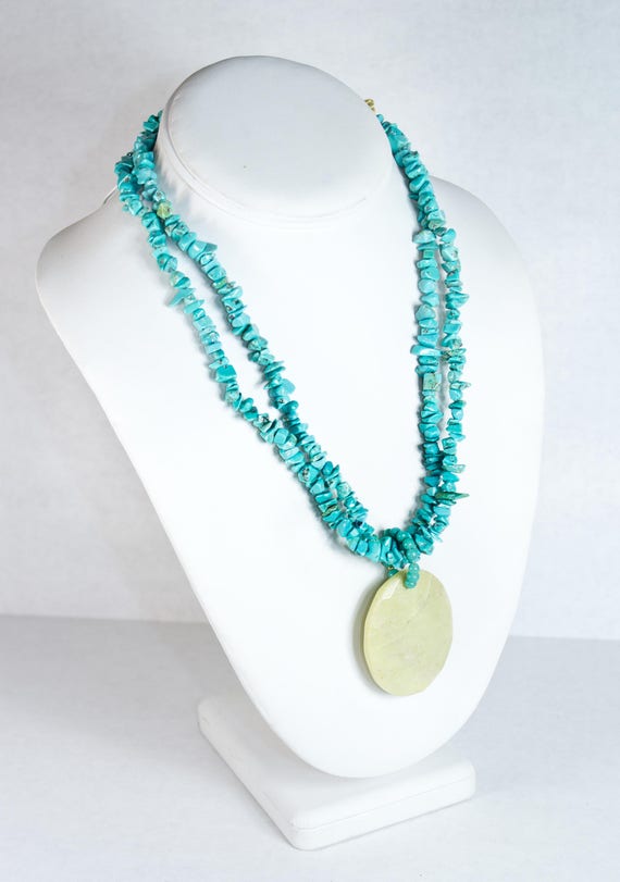 VTG STONE NECKLACE ϟ Faceted / Turquoise Stone Mul