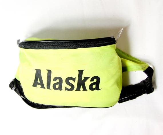 VTG FANNY PACK ϟ Alaska United States U.S.A Neon Y