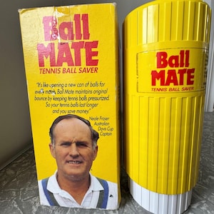 1990s Vintage Ball Mate Tennis Ball Saver – Made in Australia – Neale Fraser Endorsement - In Original Box