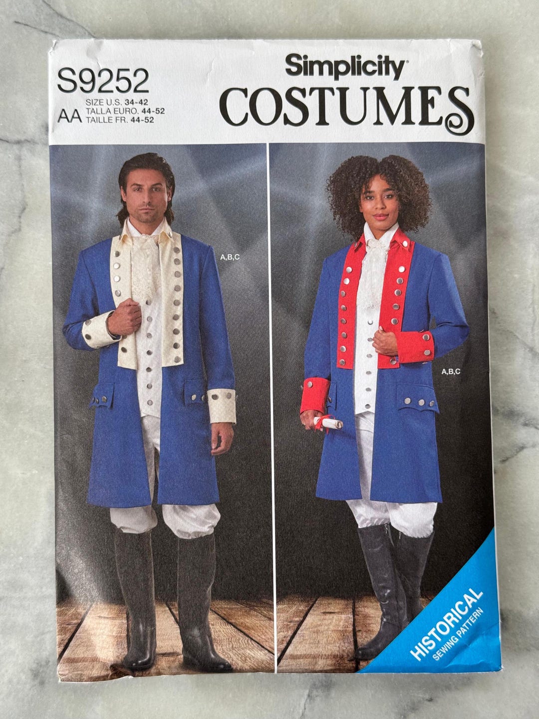 2020 Simplicity S9252 Sewing Pattern - Historical Unisex Coat, Vest ...