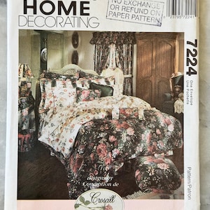 1994 McCall&#39;s 7224 Home Decorating Sewing Pattern - Bedding, Curtains, and Cushions - UNCUT and FACTORY FOLDED