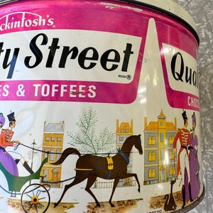 1980s Vintage Mackintosh’s Quality Street Tin – 23cm (9&quot;) Diameter x 14cm (5.5&quot;) Height – Chocolates & Toffees