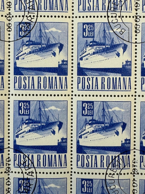 1972年 ルーマニア ポスタ・ロマーナ 船舶切手 – 使用済み 50枚 3.25