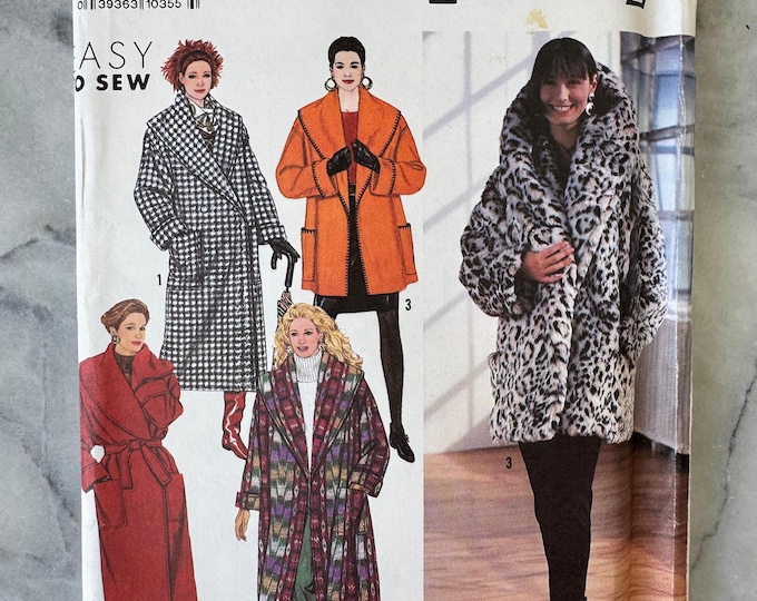 1995 Simplicity 9860 Sewing Pattern – Oversized Coat & Jacket With Belt ...