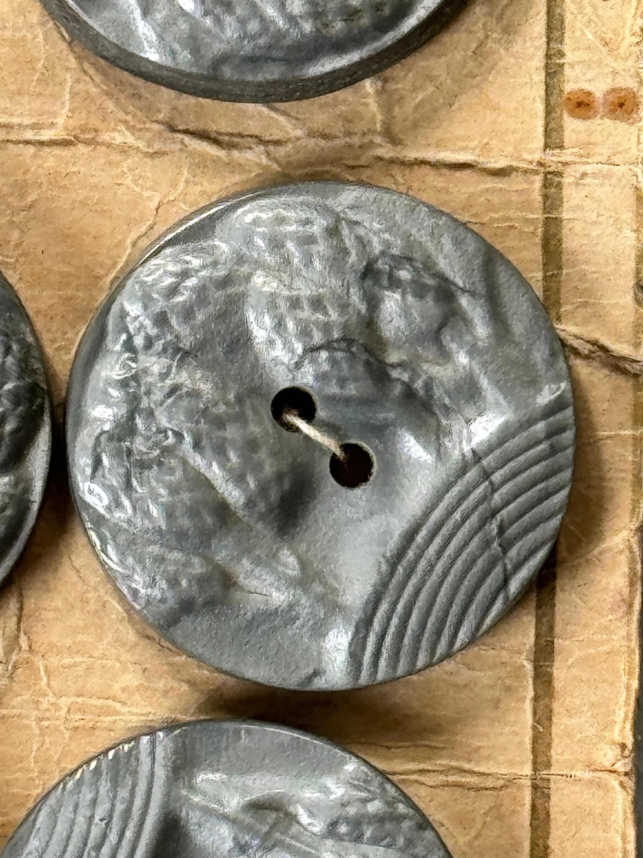 Vintage Embossed Silver-grey Buttons - Set of 6 (2.9 Cm / 1.14 ...