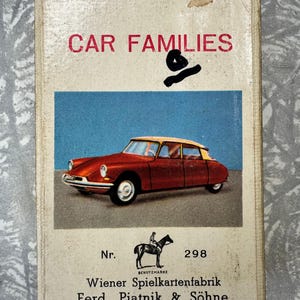 Juego de cartas de familias de coches clásicos de los años 60 – Piatnik n.° 298 – 36 cartas ilustradas – Fabricado en Austria