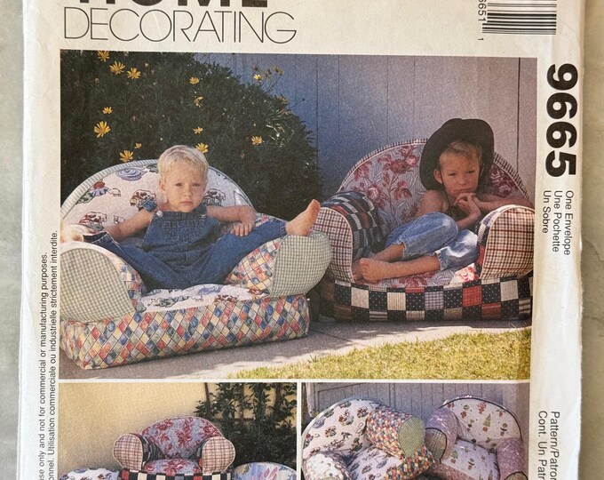 1998 Mccall's 9665 Sewing Pattern - Kids' Patchwork Chairs With Pillow ...