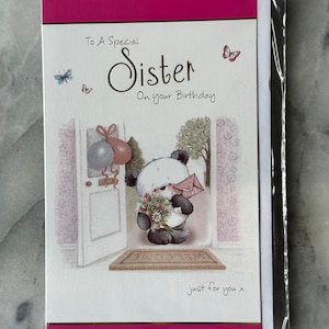 2000s Schwester Geburtstagskarte - Vintage Apsley Biscay Greetings - Neu ungeöffnet