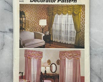 1974 Simplicity 6010 Sewing Pattern - Austrian Valance and Side Panels (One Size) - Vintage Home Decor Design - UNCUT and FACTORY FOLDED