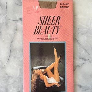1980s Kolotex Sheer Beauty Pantyhose - Extra Large Mini Beige - New Unopened - Made in Australia