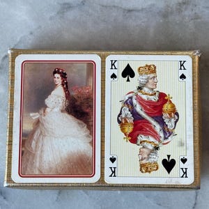 Vintage Piatnik Sissi Imperial-speelkaarten uit de jaren 90 - 2 decks - compleet, geopend en gebruikt - Made in Austria