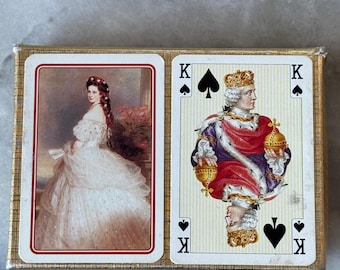Vintage 1990s Piatnik Sissi Imperial Playing Cards - 2 Deck Set - Complete, Opened and Used - Made in Austria