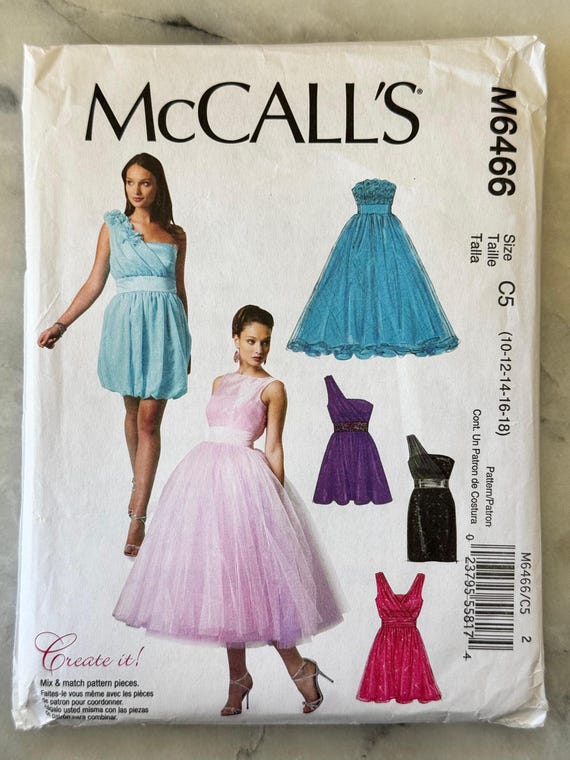 2011 Mccall's M6466 Sewing Pattern - Women's Prom or Formal Dress (sizes  10-18) - UNCUT and FACTORY FOLDED - Etsy New Zealand