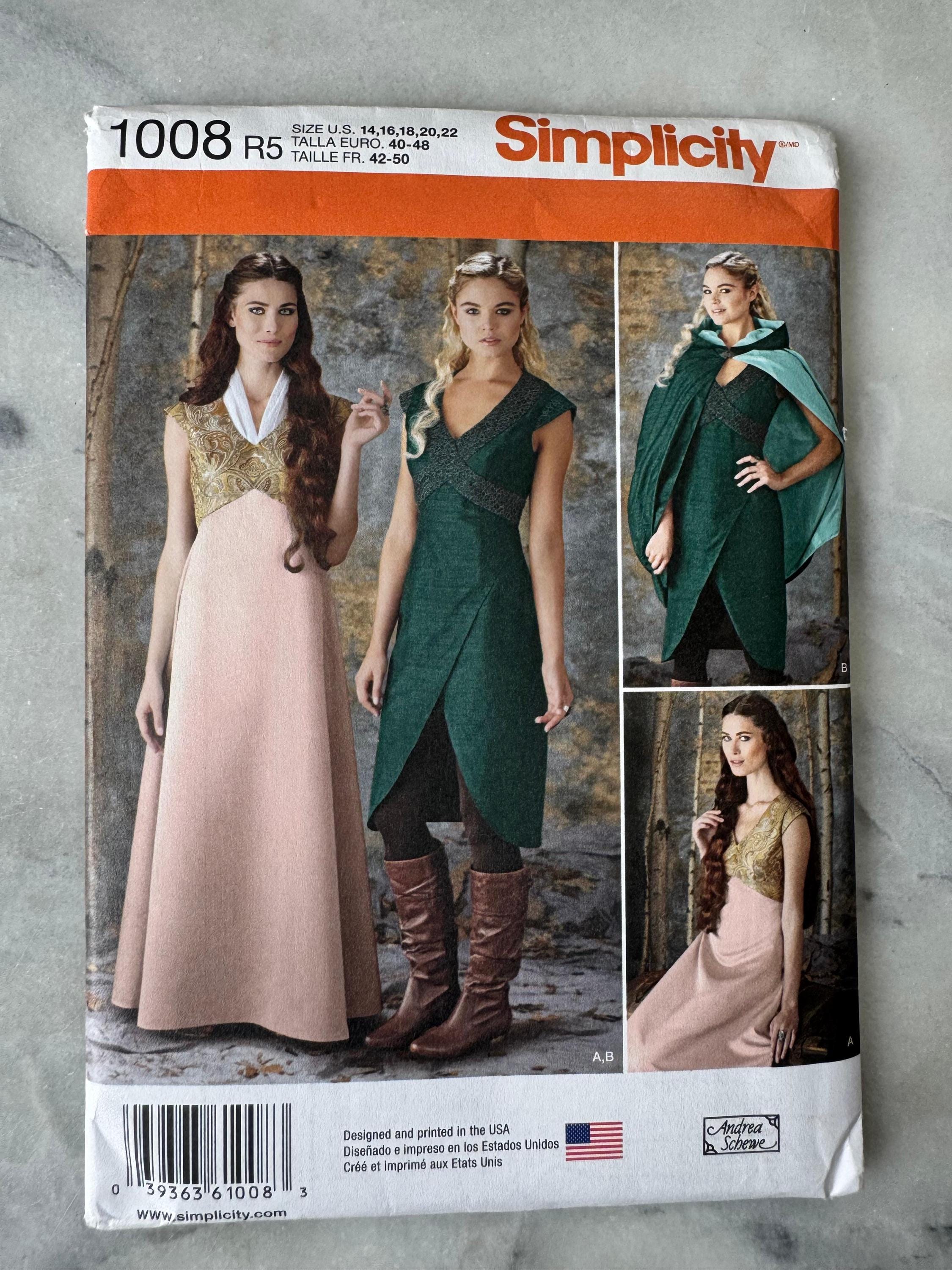 2015 Simplicity 1008 Sewing Pattern - Misses' Fantasy Costumes (Sizes 14–22) - UNCUT and FACTORY FOLDED