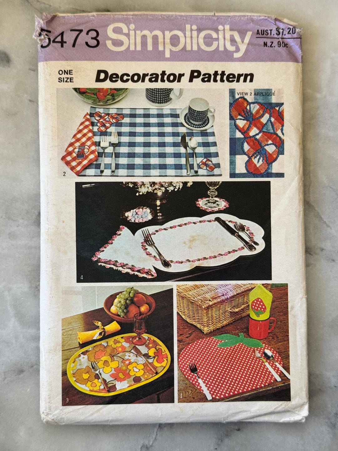 Simplicity 5473 Pattern 1973 Simplicity 5473 Sewing Pattern - Place Mats, Napkins, Coaster ...