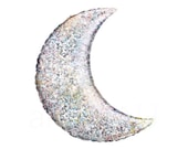 HOLOGRAPHIC MOON BALLOON 89cm - Crescent Moon Foil Holographic Balloon - Helium  (89cm / 35 Inches)