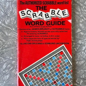 1976 Vintage Scrabble Word Guide – Official Word List by Orleans & Jacobson – 30,000+ Legal Words for High Scores