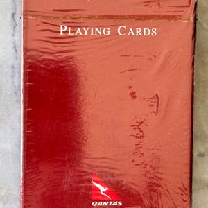 Cartes à jouer Qantas vintage des années 2000 - Boîte rouge - Collection des compagnies aériennes - Neuves et non ouvertes
