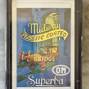 Naipes de bridge Midway OM Superba vintage de los años 80 - Recubiertos de plástico - Fabricados en Taiwán - Sellados en estuche
