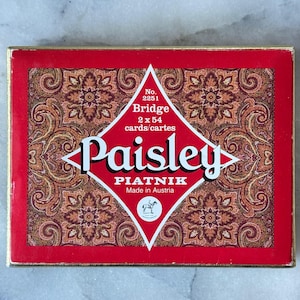 Vintage Piatnik Paisley Bridge Playing Cards - 2 Deck Set - One Sealed, One Opened -COMPLETE DECK - Made in Austria
