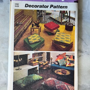 1973 Simplicity 6718 Wzór do szycia - Poduszki dekoracyjne w różnych stylach (jeden rozmiar) - Wystrój domu w stylu vintage - NIEPOCINANY i ZŁOŻONY FABRYCZNIE