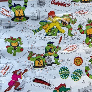 1990 Vintage Teenage Mutant Ninja Turtles Contact Paper – 1 Roll Self-Adhesive Vinyl – 46 x 104 cm (18.1 x 40.9 in)