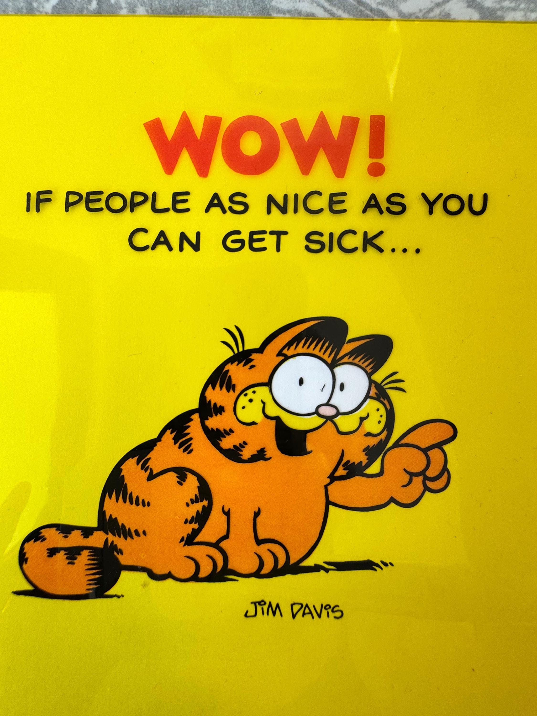 1978 Vintage Garfield Get Well Soon Greeting Card – 13.5 × 19 Cm