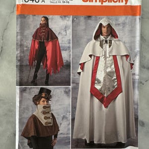 UNCUT Simplicity 1040 Sewing Pattern - Misses’ and Men’s Steampunk Capes Costumes - (Sizes XS-XL) - Factory Folded