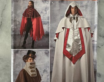 UNCUT Simplicity 1040 Sewing Pattern - Misses’ and Men’s Steampunk Capes Costumes - (Sizes XS-XL) - Factory Folded