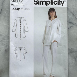 2019 Simplicity S9113 – Misses’ Tunics, Top, and Pull-On Pants – Sizes 6-14 – UNCUT and FACTORY FOLDED