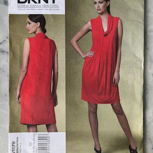 2010 Vogue V1179 Sewing Pattern – DKNY Loose Pullover Dress (Sizes 14–22) – American Designer – Uncut and Factory Folded