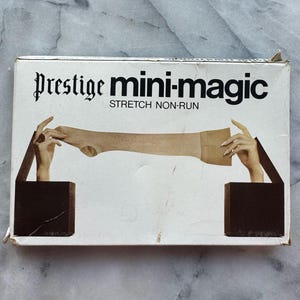 1970s Prestige Mini-Magic Stockings – Stretch Non-Run Nylon – Size 8.5–9 – Color Charm – New in Package