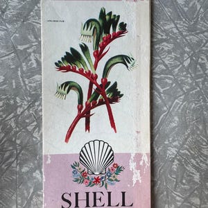 Vintage Shell Road Guide 1962 – West-Australië – uitvouwbare kaart met kangoeroepootomslag – (ongeveer 23 x 10 cm / 9 x 4 inch)