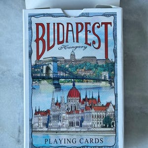 Vintage Budapest Ungarn Spielkarten - KOMPLETT, gebrauchtes Souvenir Deck - Wahrzeichen Design