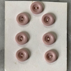 Vintageroze ronde knopen - set van 8 (1,4 cm / 0,55 in) - glanzende afwerking - klassiek ontwerp met 2 gaten