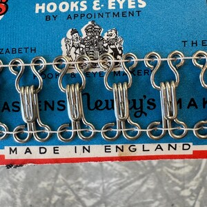 Ganchos e ilhós Newey's vintage dos anos 1950 - Tamanho 4 - Fechos cardados - Fabricado na Inglaterra - Embalagem com garantia real