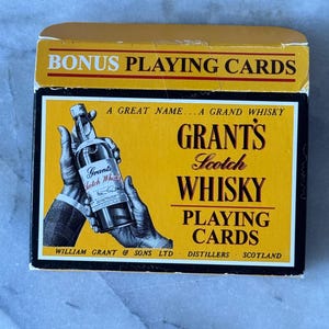 Vintage Grant's Scotch Whisky Spielkarten - Komplettes Deck - Versiegeltes Bonus Pack - Retro Bar Sammlerstück